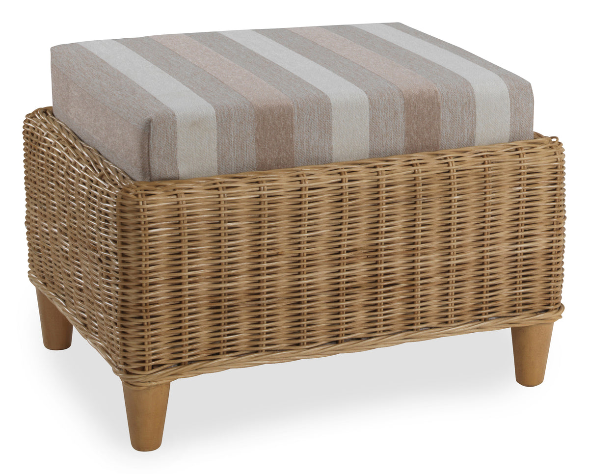 Seville Light Oak Footstool in Duke Beige Stripe