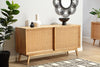 Manhattan Sliding 2 Door Sideboard Rattan Cabinet in Natural