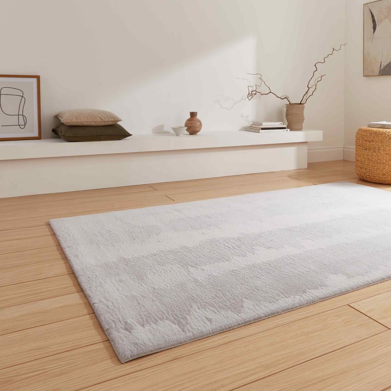 cozy soft plain rug in light grey 4 sizes available