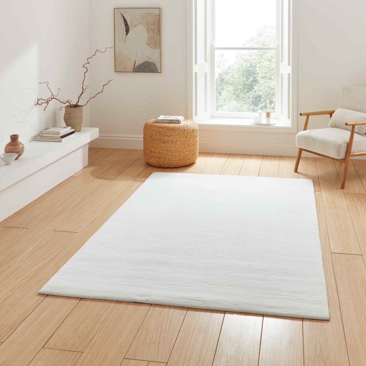 cozy soft plain rug in light grey 4 sizes available