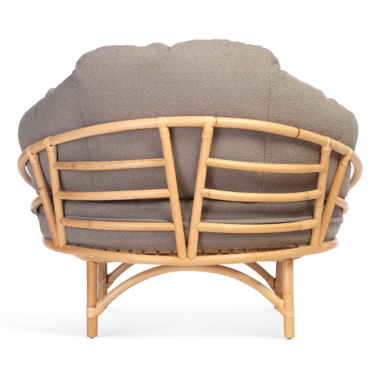 rattan natural snug cuddle chair in shadow grey