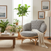 Snug Rattan Cuddle Chair in Blush Tweed