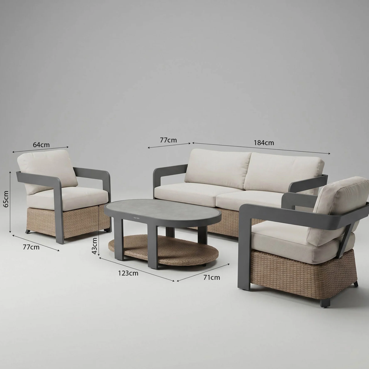 Solara Outdoor Lounge Set - Wicker - 5 Seater