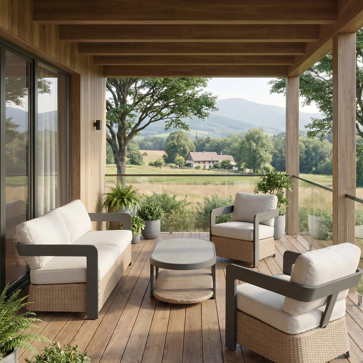 Solara Outdoor Lounge Set - Wicker - 5 Seater
