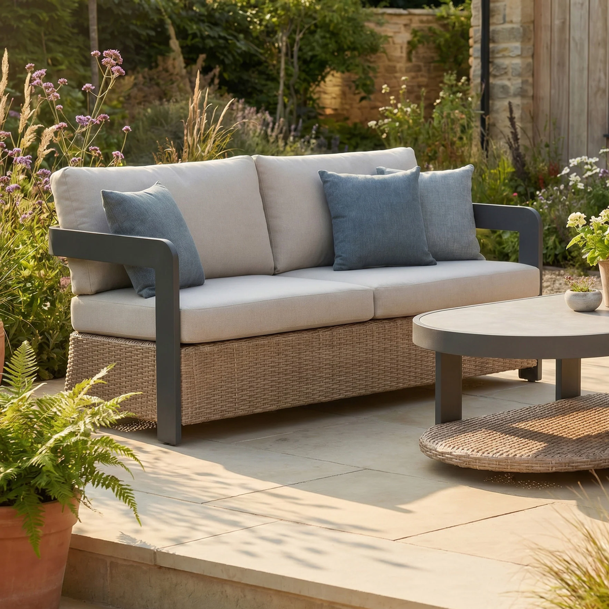 Solara Outdoor Lounge Set - Wicker - 5 Seater
