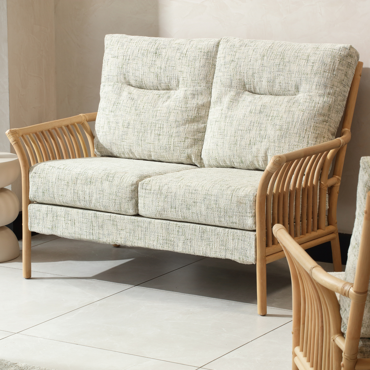 Solo Natural Cane 2 Seater Sofa