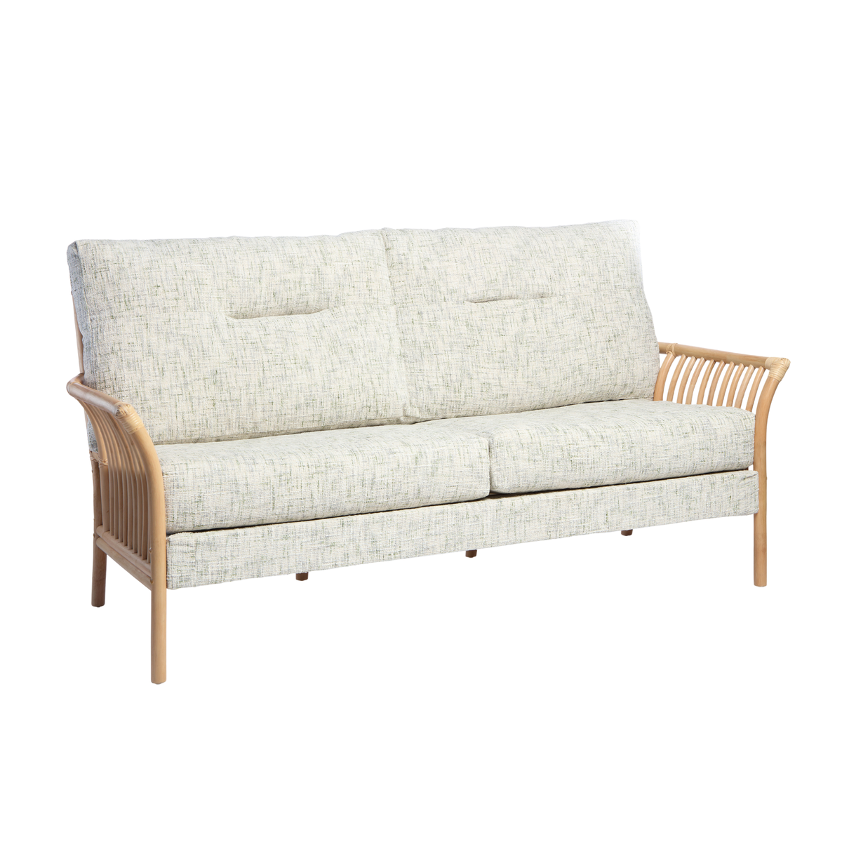 Solo Natural Cane 3 Seater Sofa