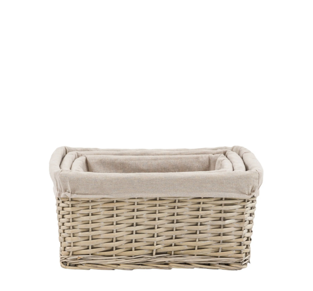 Desser Square Lined Basket Grey Set of 2