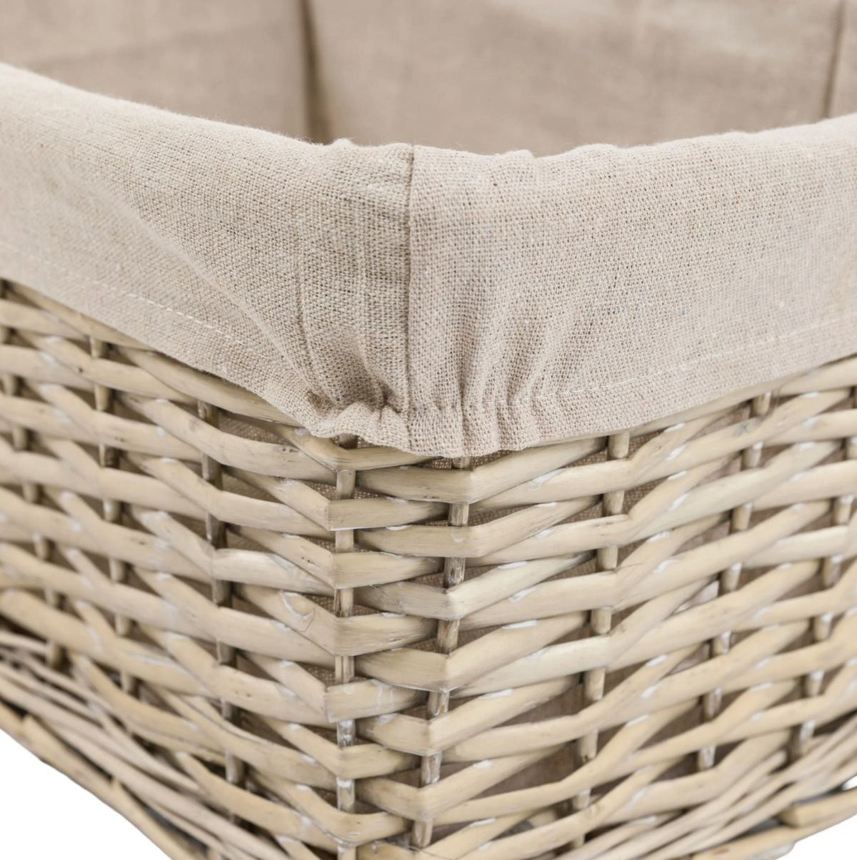 Desser Square Lined Basket Grey Set of 2