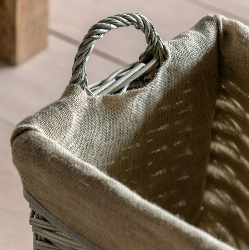 Desser Square Lined Basket Natural Set of 2