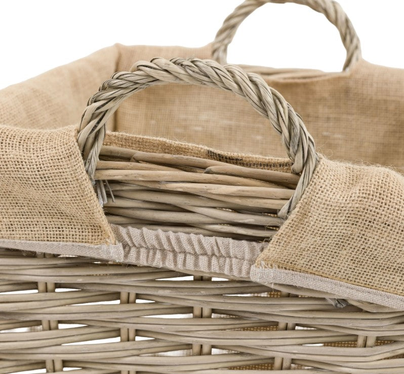 Desser Square Lined Basket Natural Set of 2