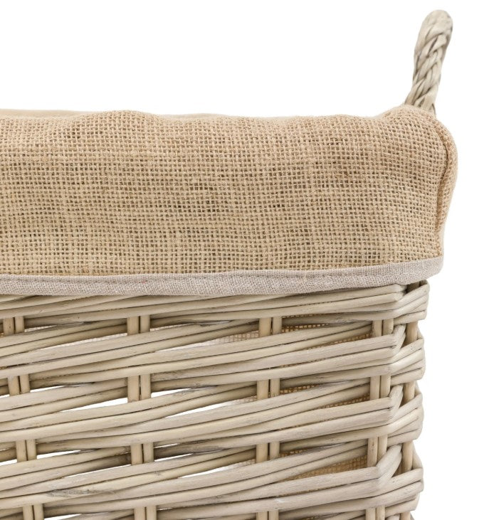 Desser Square Lined Basket Natural Set of 2