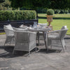 Sunita 4 Seat Round Dining Set With Lazy Susan - Cool Linen