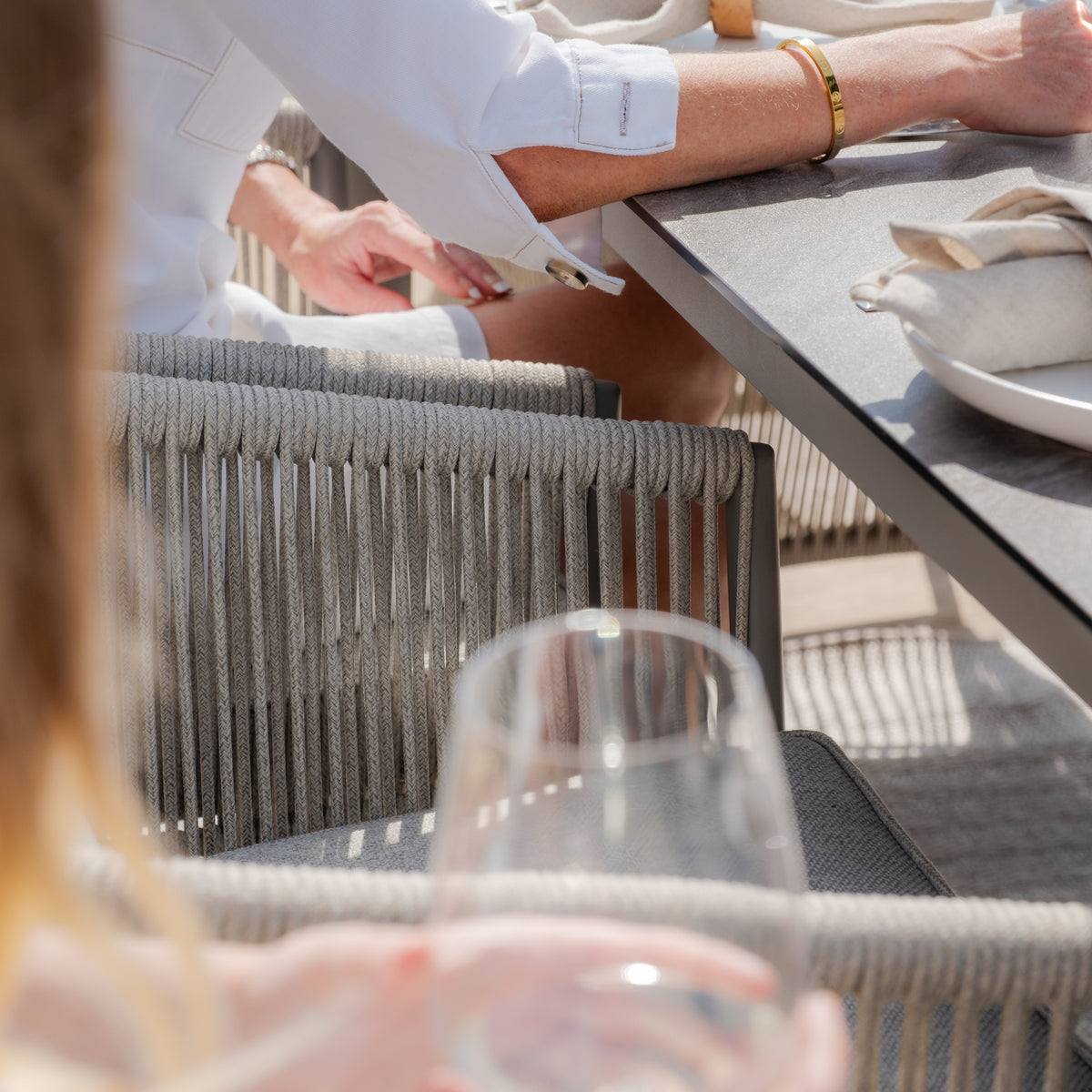 Sunita 8 Seat Rectangular Dining Set - Cool Linen