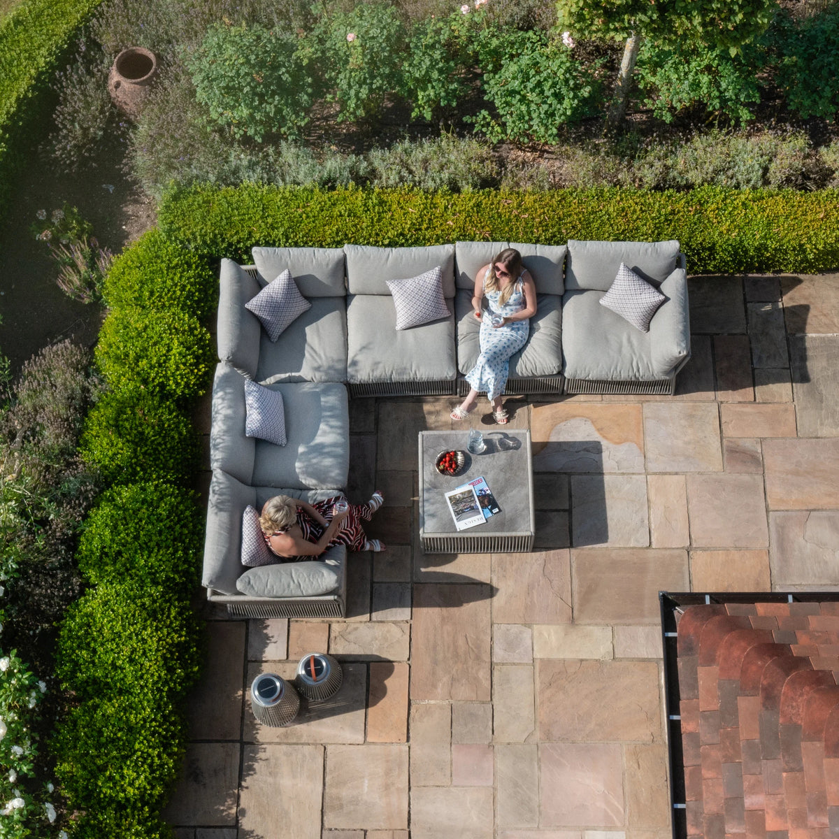 Sunita Large Corner Sofa Set - Cool Linen