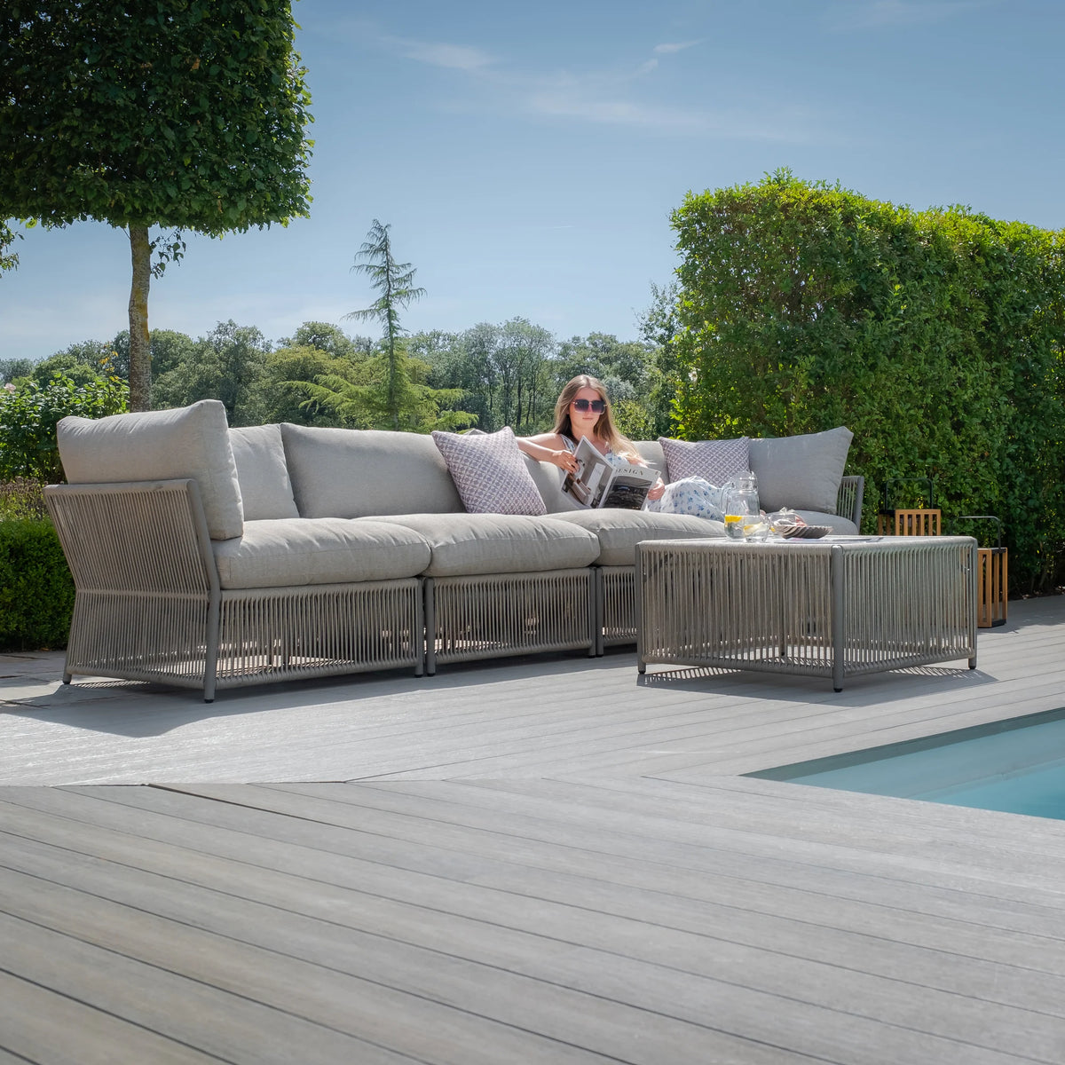 Sunita Small Sofa Set - Cool Linen