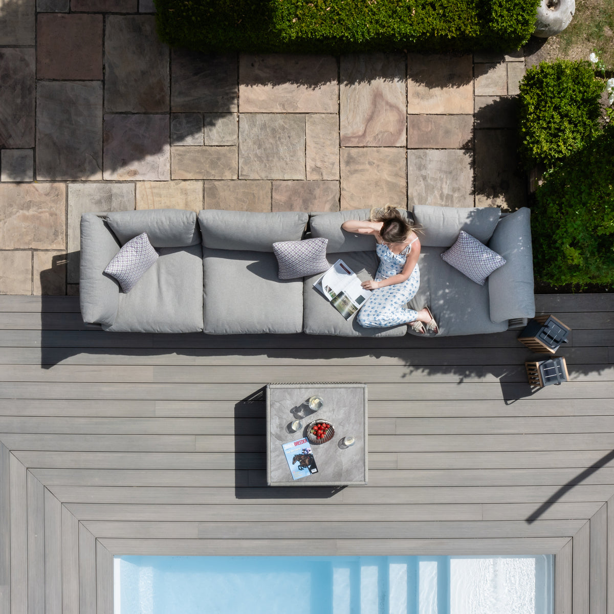 Sunita Small Sofa Set - Cool Linen