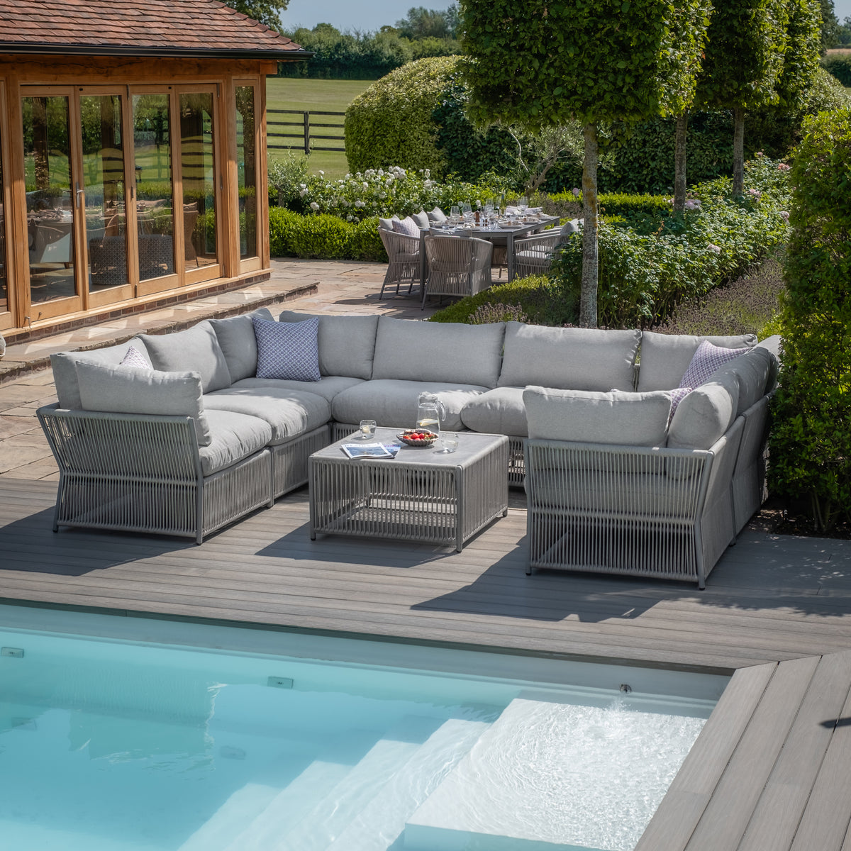 Sunita U Shape Sofa Set - Cool Linen