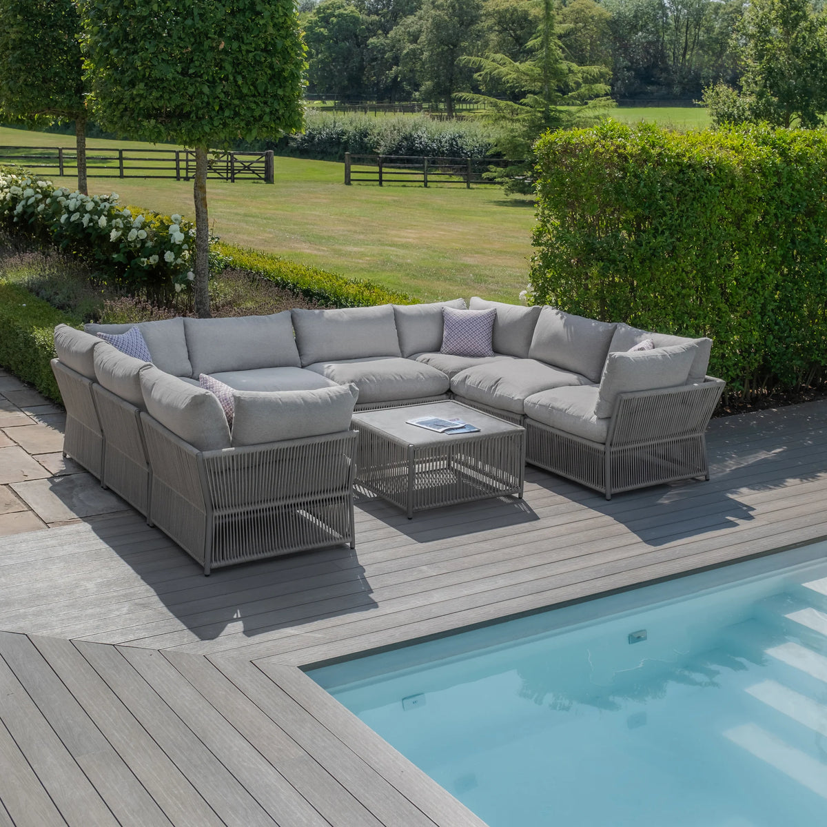 Sunita U Shape Sofa Set - Cool Linen