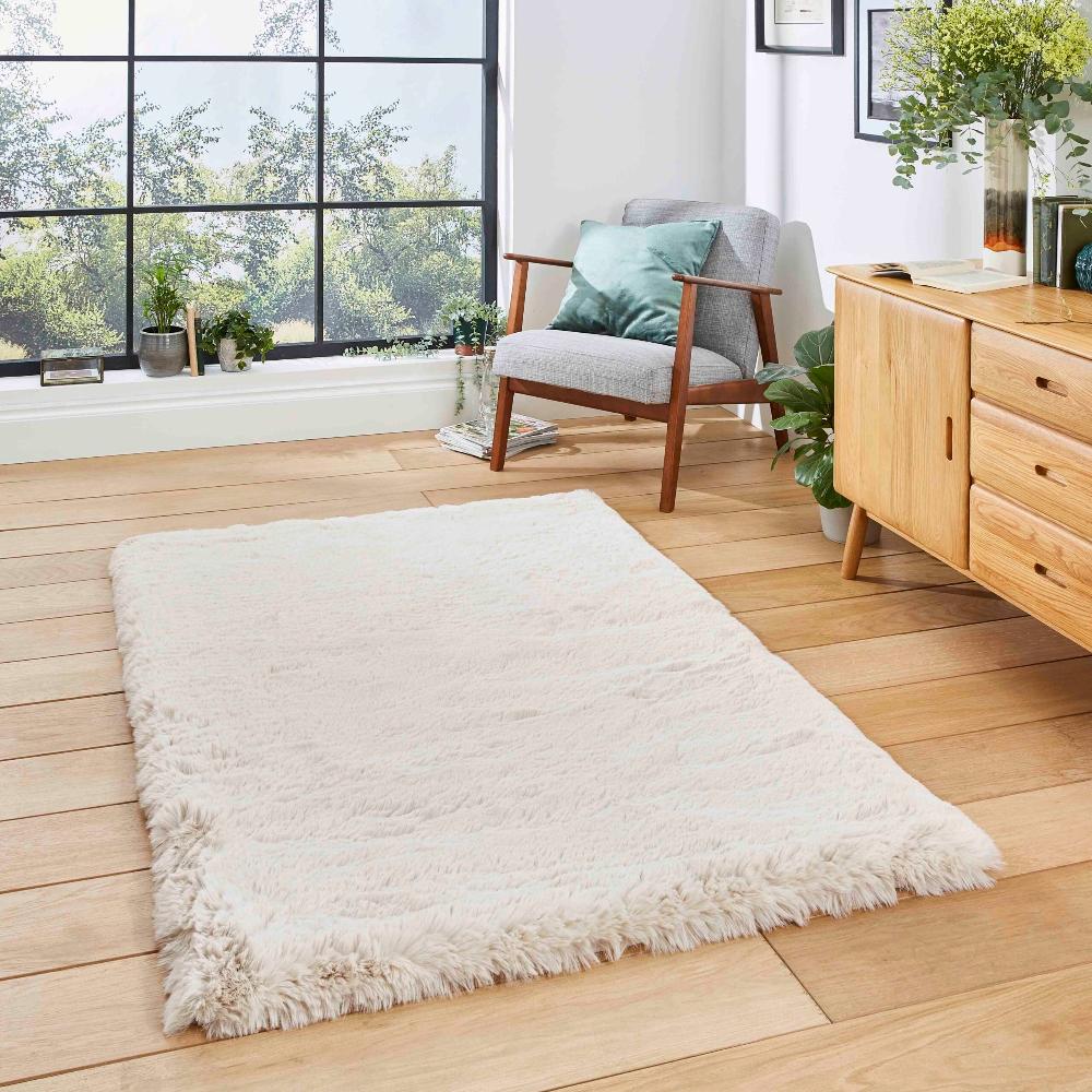 cushy soft shaggy rug in beige 4 sizes available