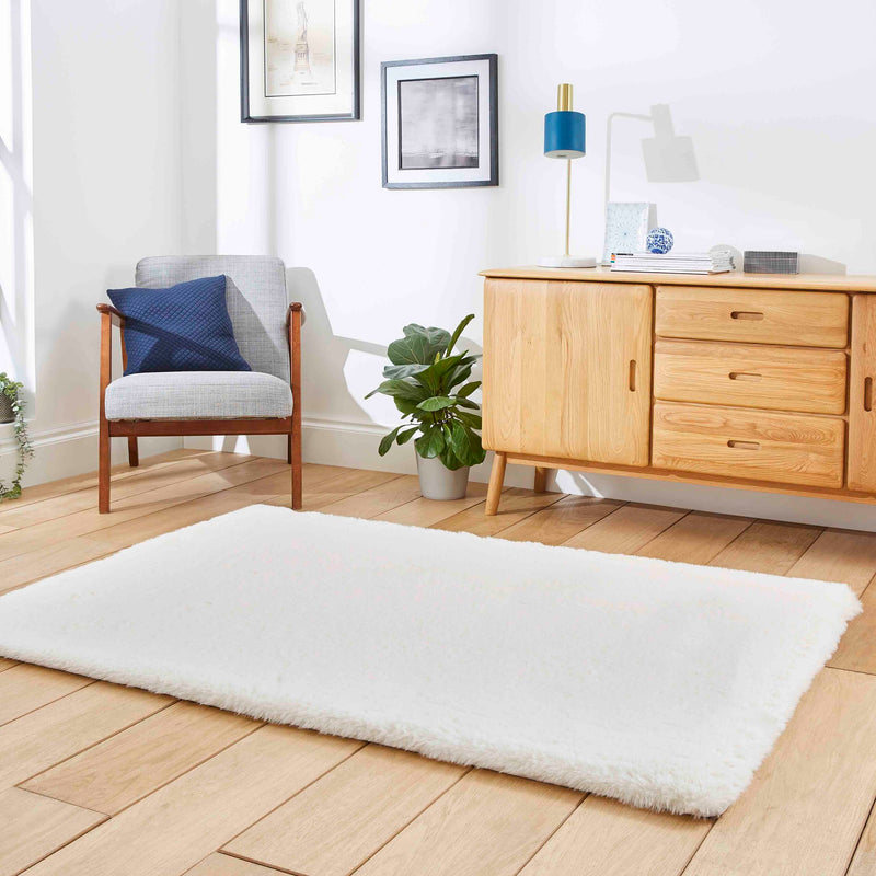 cushy soft shaggy rug in beige 4 sizes available