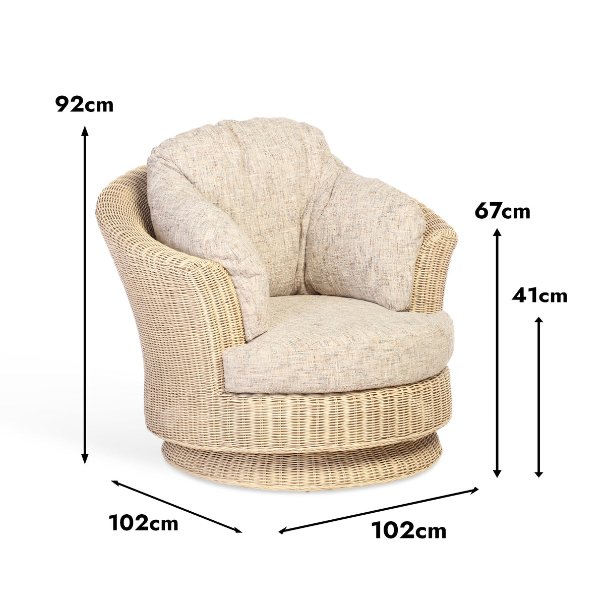 Lyon Natural Wash Swivel Chair in Athena Stripe
