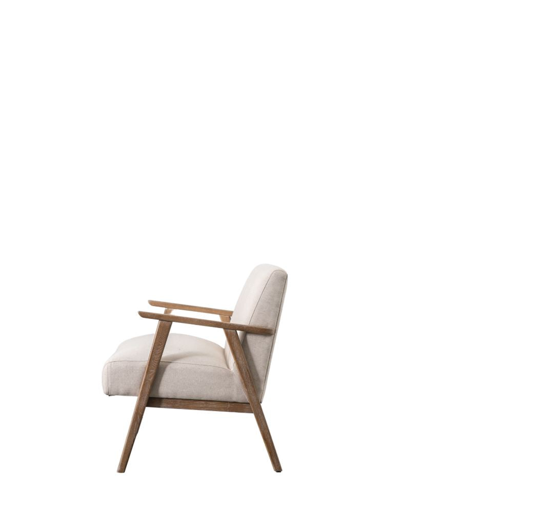 Neto Wooden 2 Seater Sofa Natural Linen