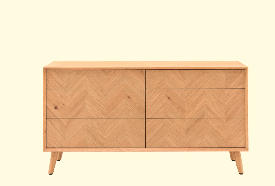 Desser Santos Modern 6 Drawer Chest Oak