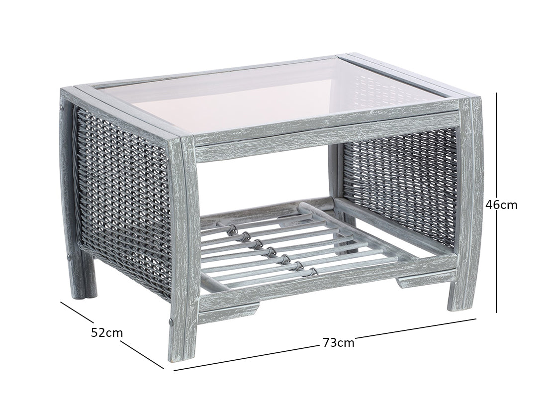 Turin Grey Wash Cane Coffee Table