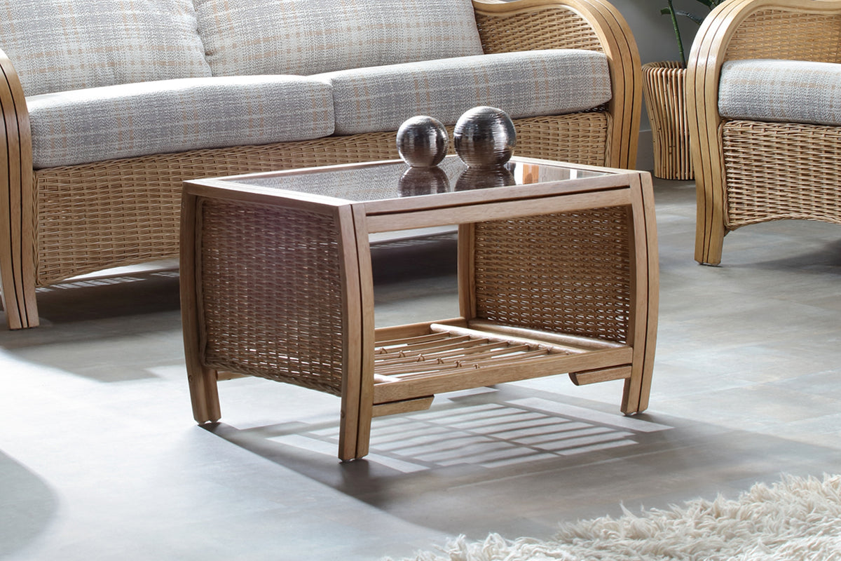 Turin Light Oak Cane Coffee Table