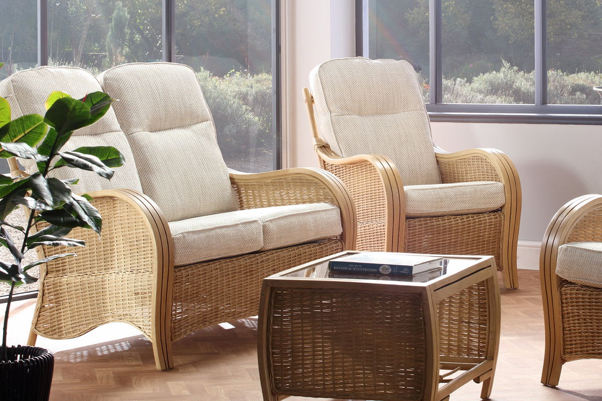 Turin Light Oak 2-Seater Sofa - Classic Conservatory Furniture
