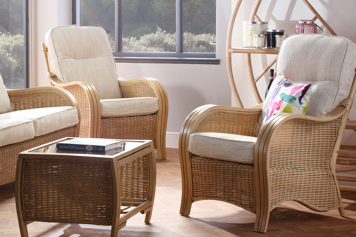 Turin Light Oak Cane Armchair
