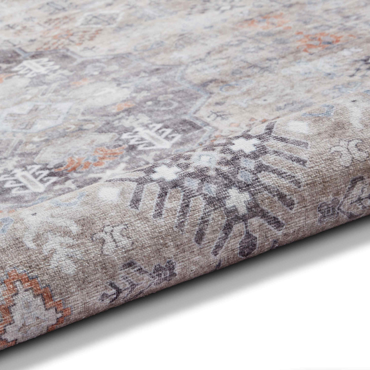 baku washable flat rug in beige 2 sizes available