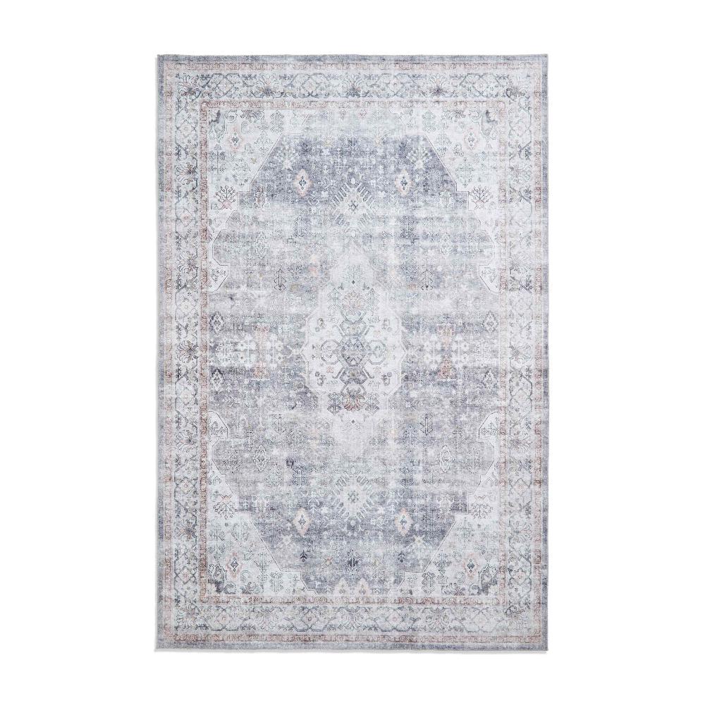 baku washable flat rug in grey 2 sizes available