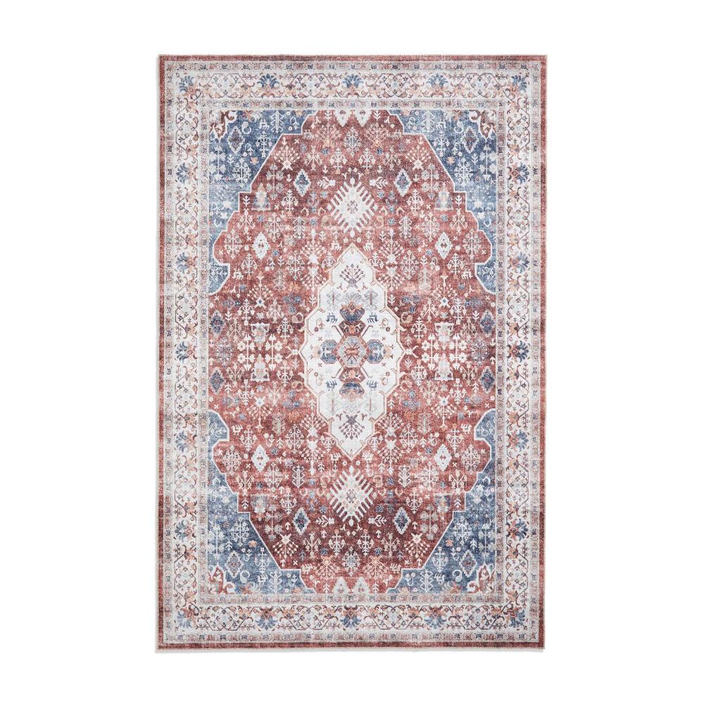 baku washable flat rug in red 2 sizes available