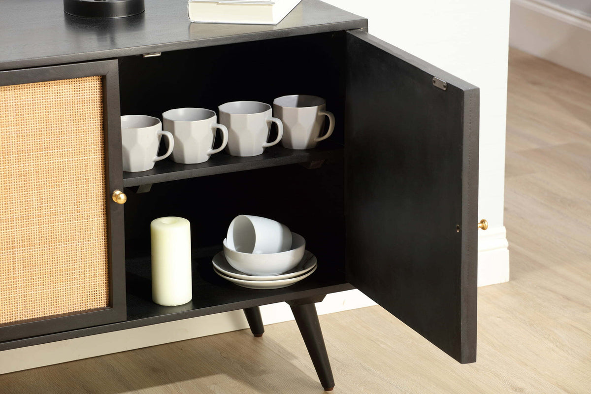 three door sideboard black detail