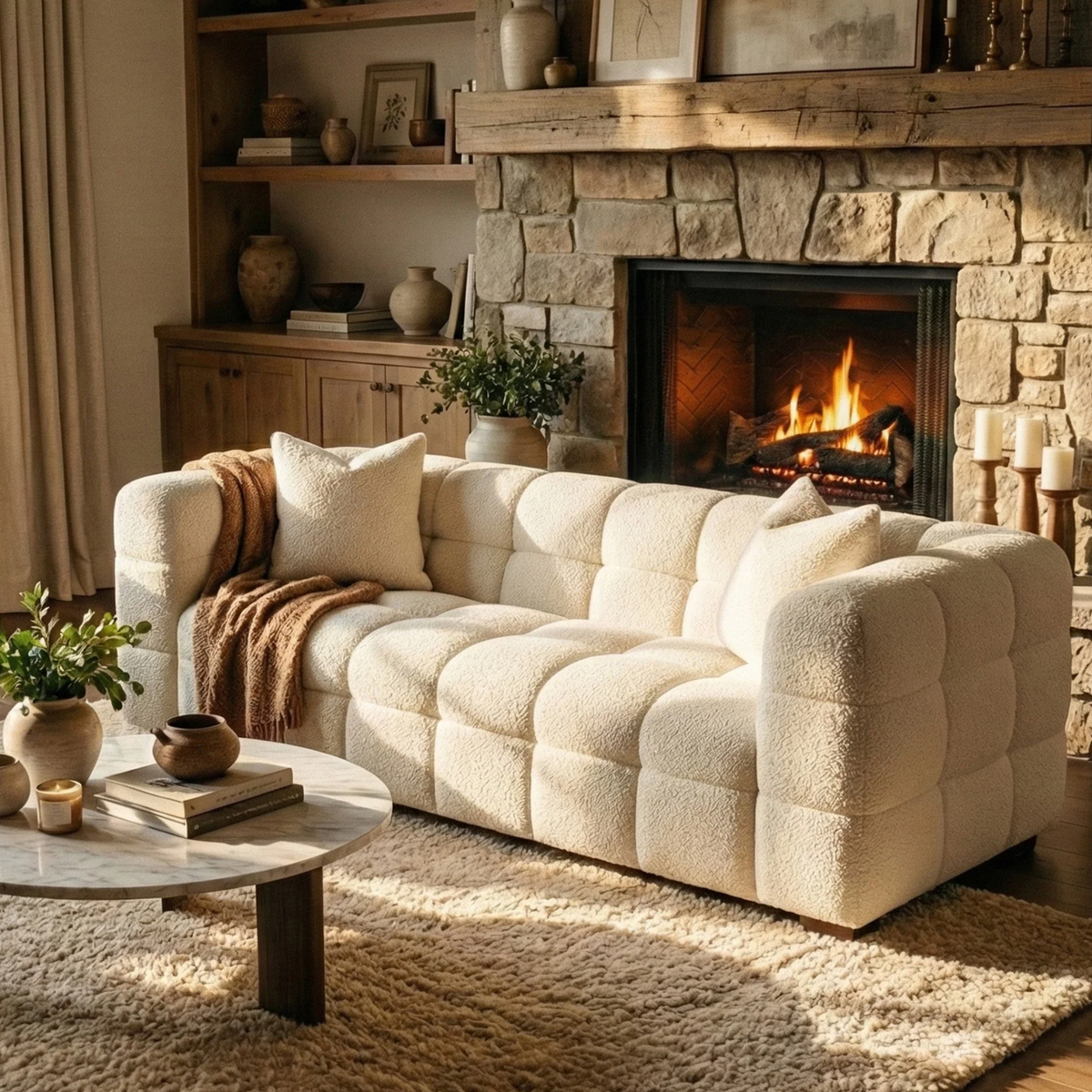 Tivaro 3 Seater Sofa in Oatmeal Boucle