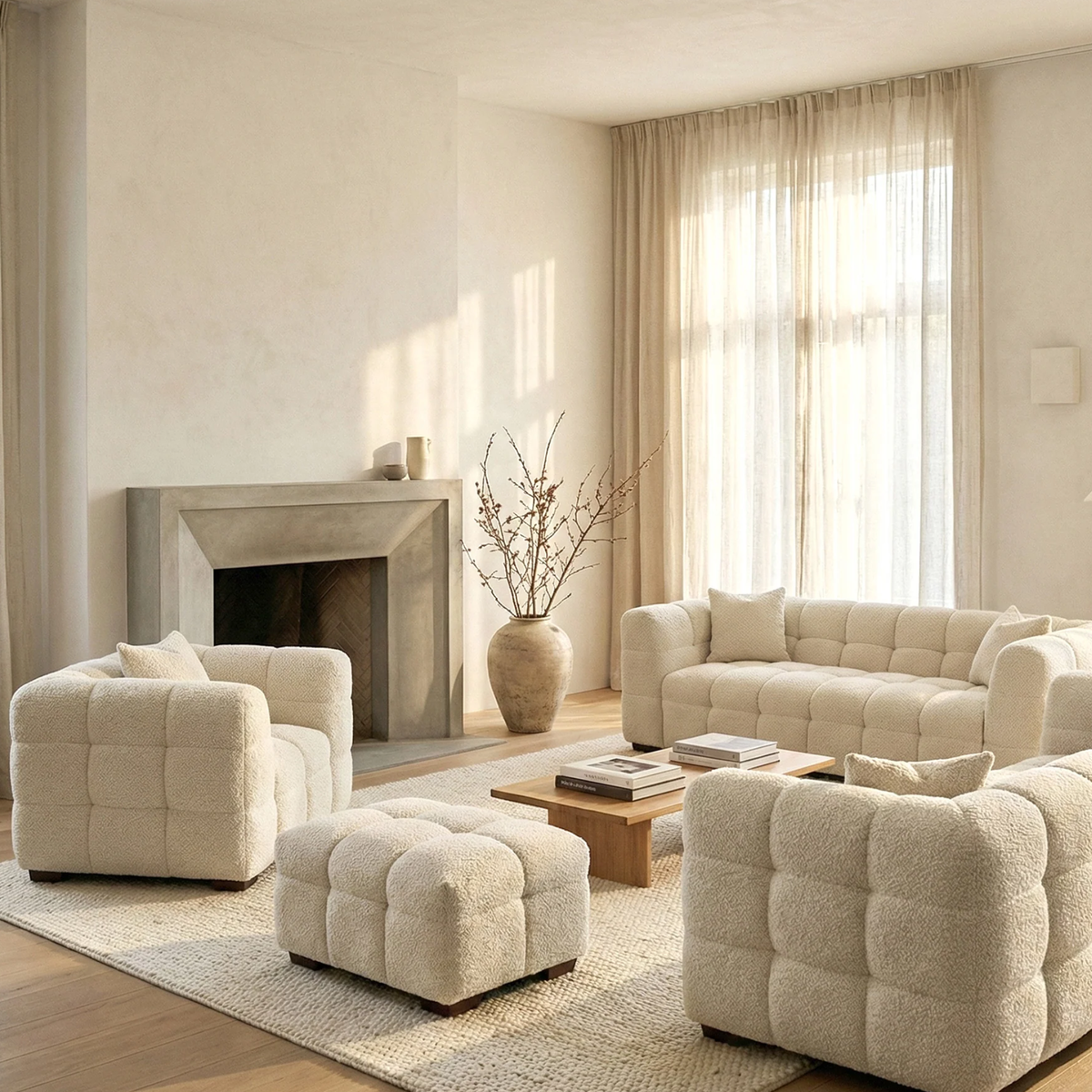 Tivaro 3 Seater Sofa in Oatmeal Boucle