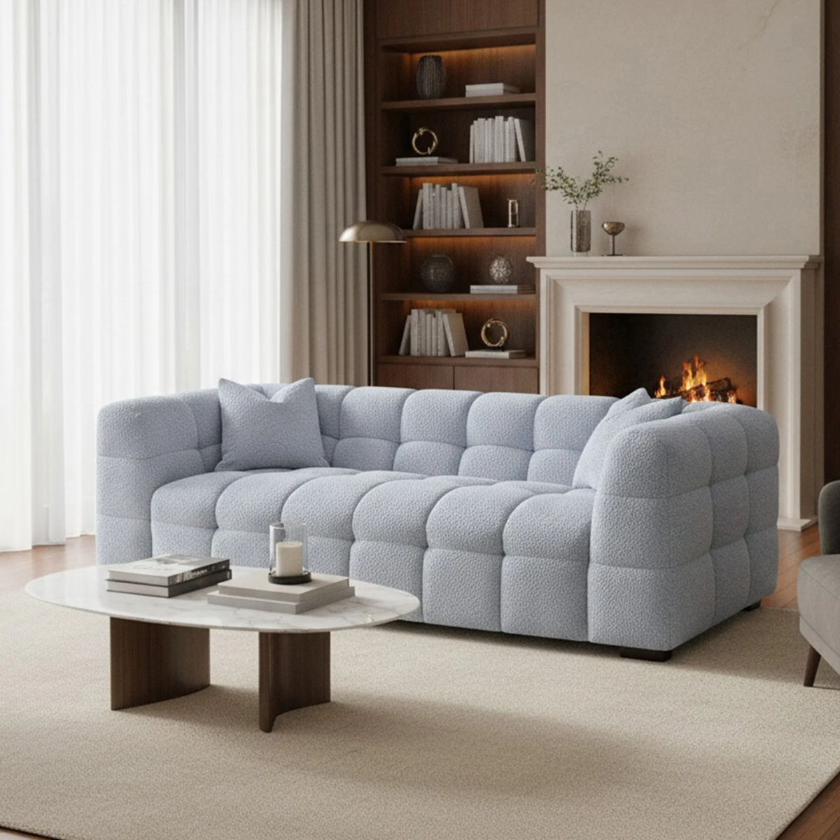 Tivaro 3 Seater Sofa in Pearl Boucle