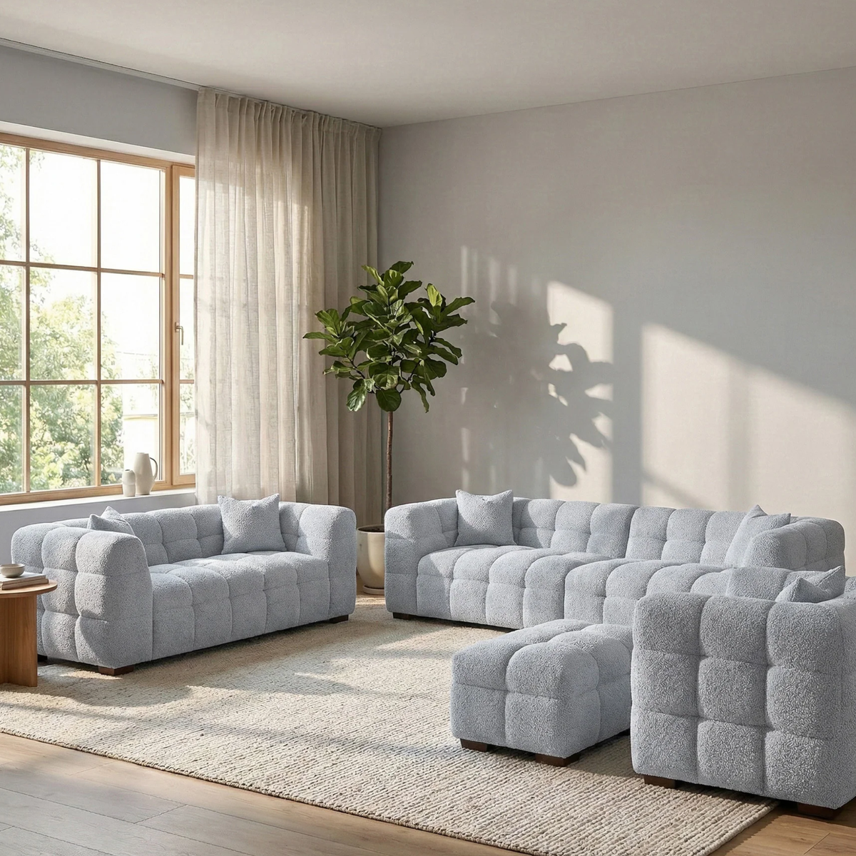 Tivaro 3 Seater Sofa in Pearl Boucle
