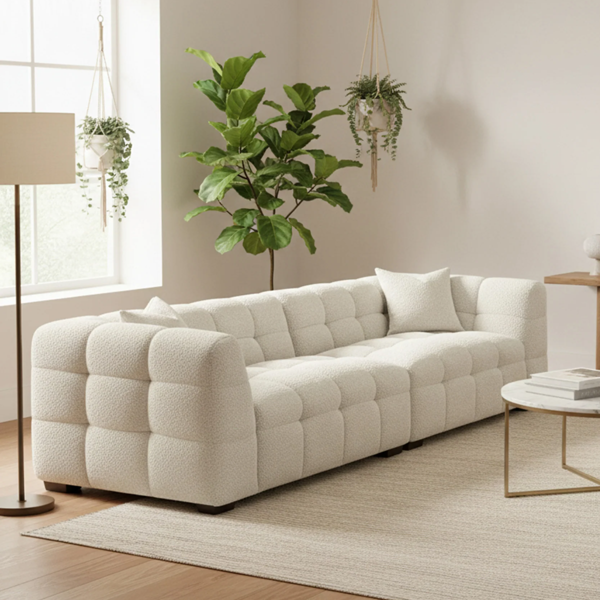 Tivaro 4 Seater Sofa in Oatmeal Boucle