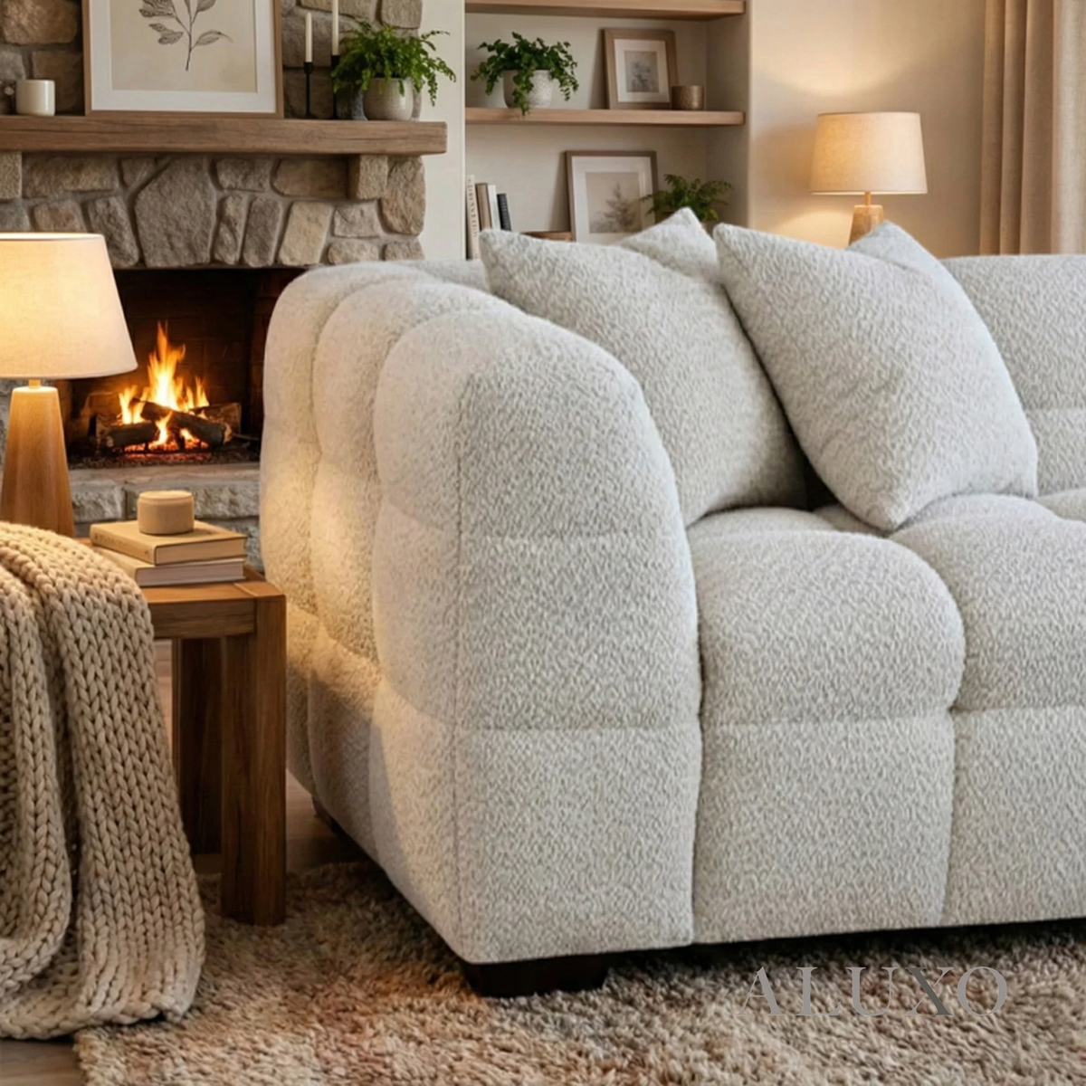 Tivaro 4 Seater Sofa in Oatmeal Boucle