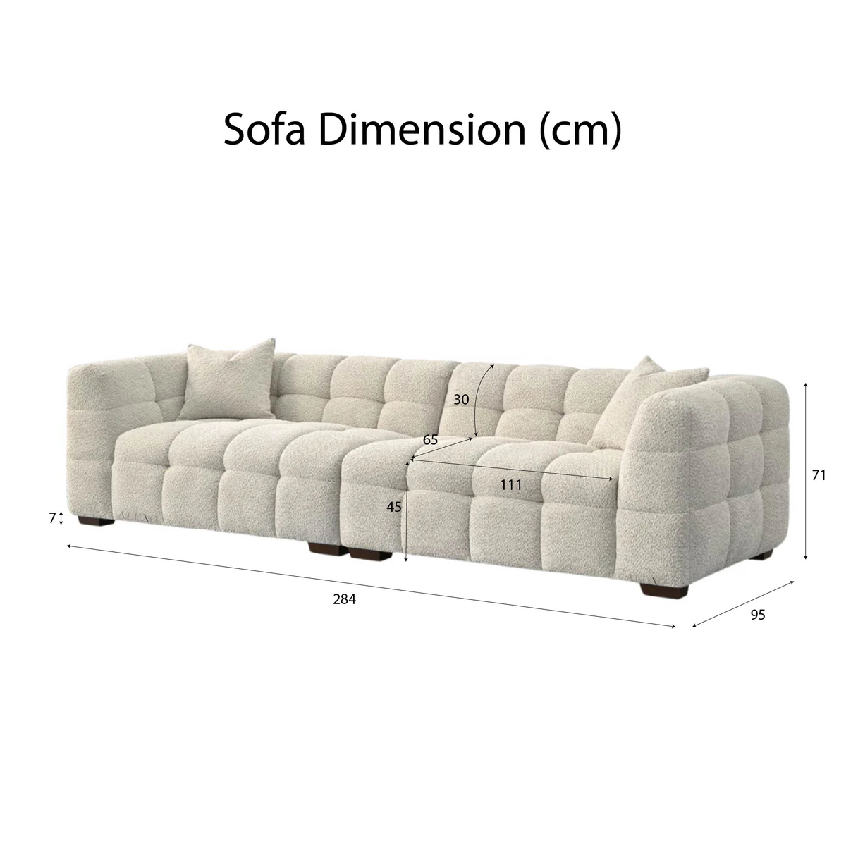 Tivaro 4 Seater Sofa in Oatmeal Boucle