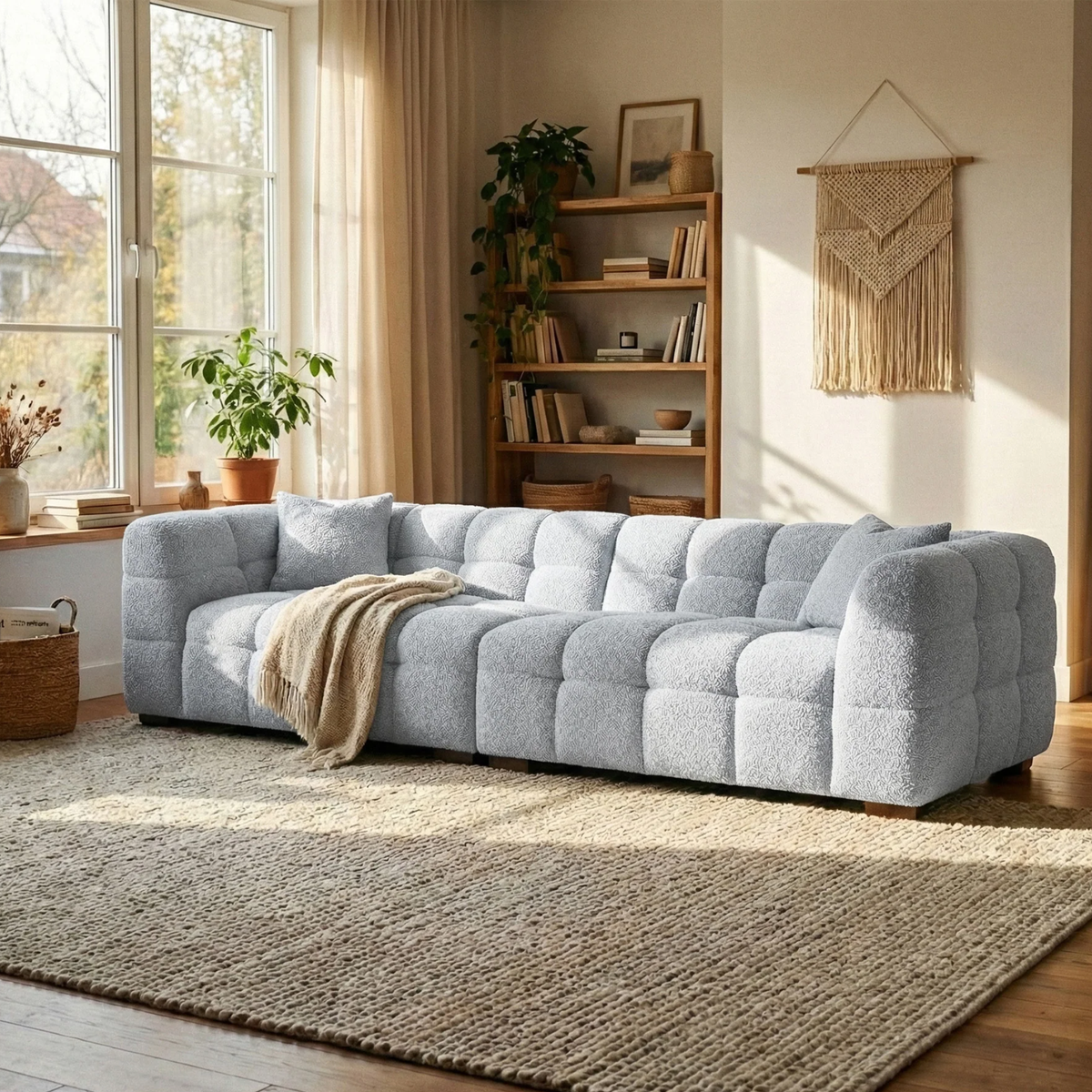 Tivaro 4 Seater Sofa in Pearl Boucle