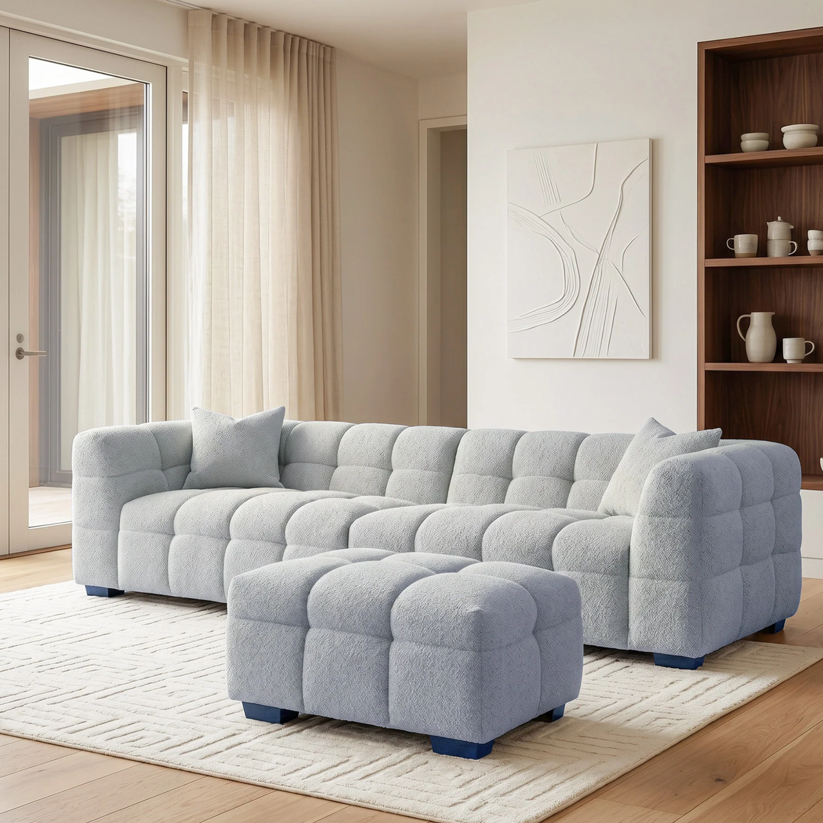 Tivaro 4 Seater Sofa in Pearl Boucle