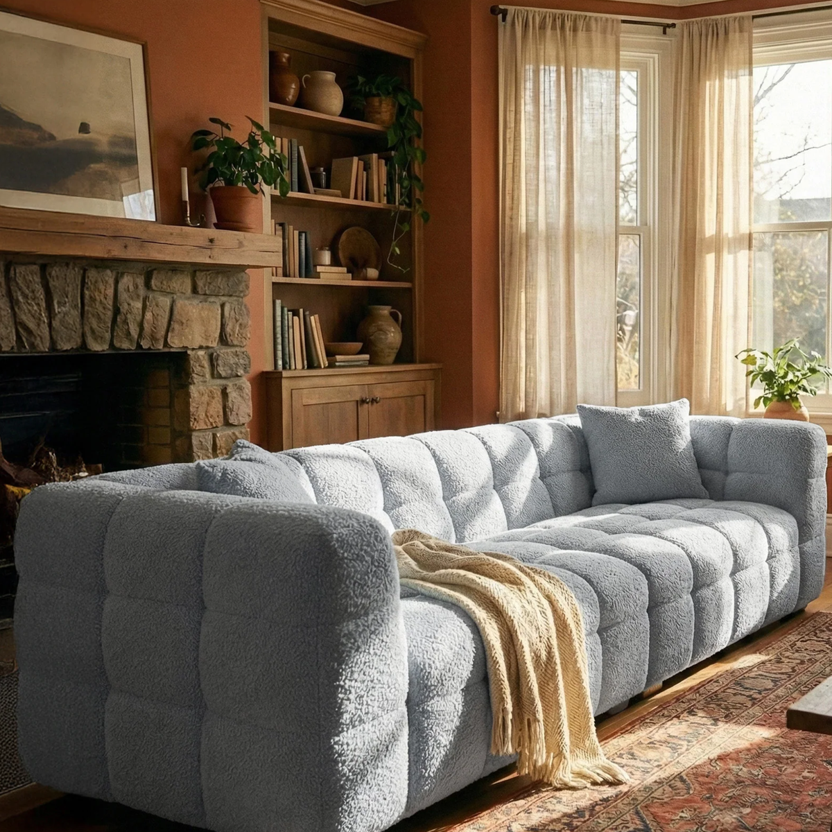Tivaro 4 Seater Sofa in Pearl Boucle