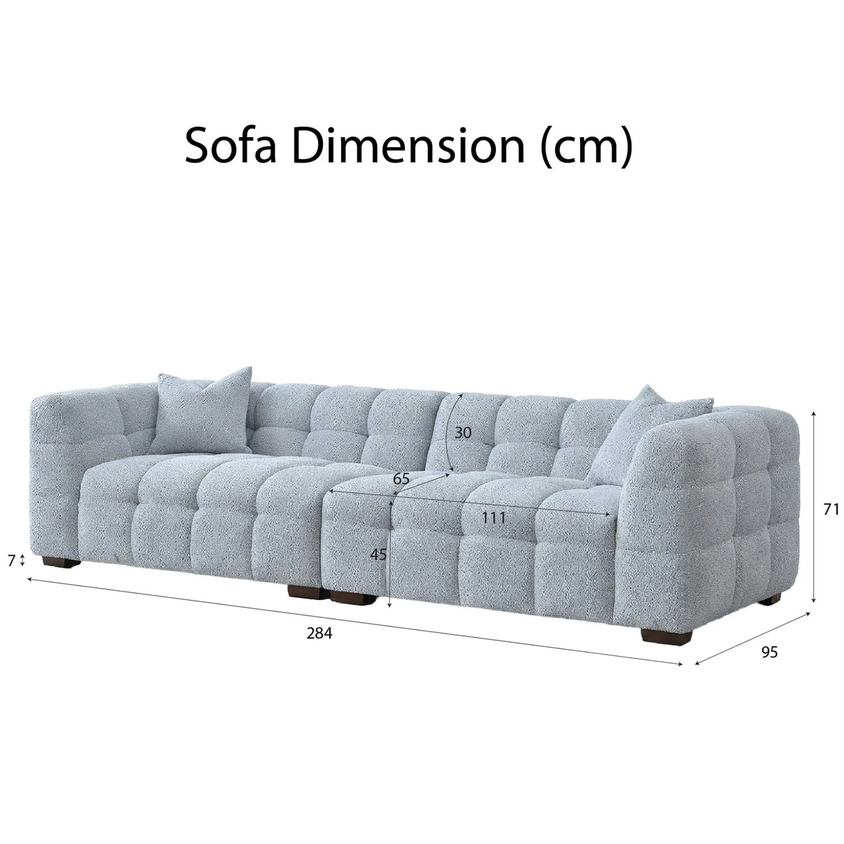 Tivaro 4 Seater Sofa in Pearl Boucle