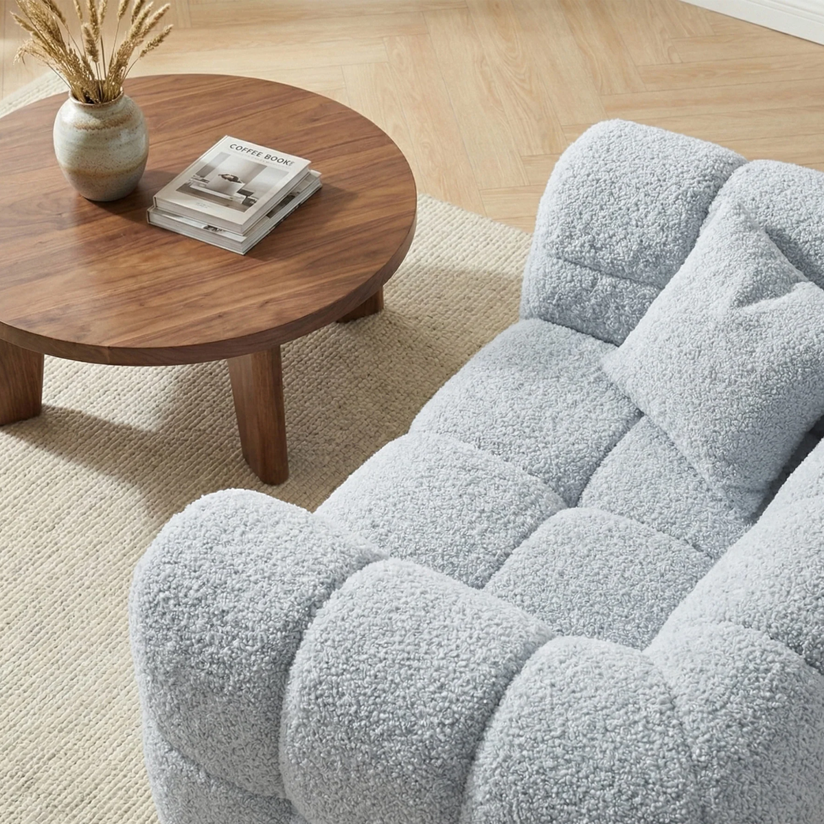 Tivaro Armchair in Pearl Boucle
