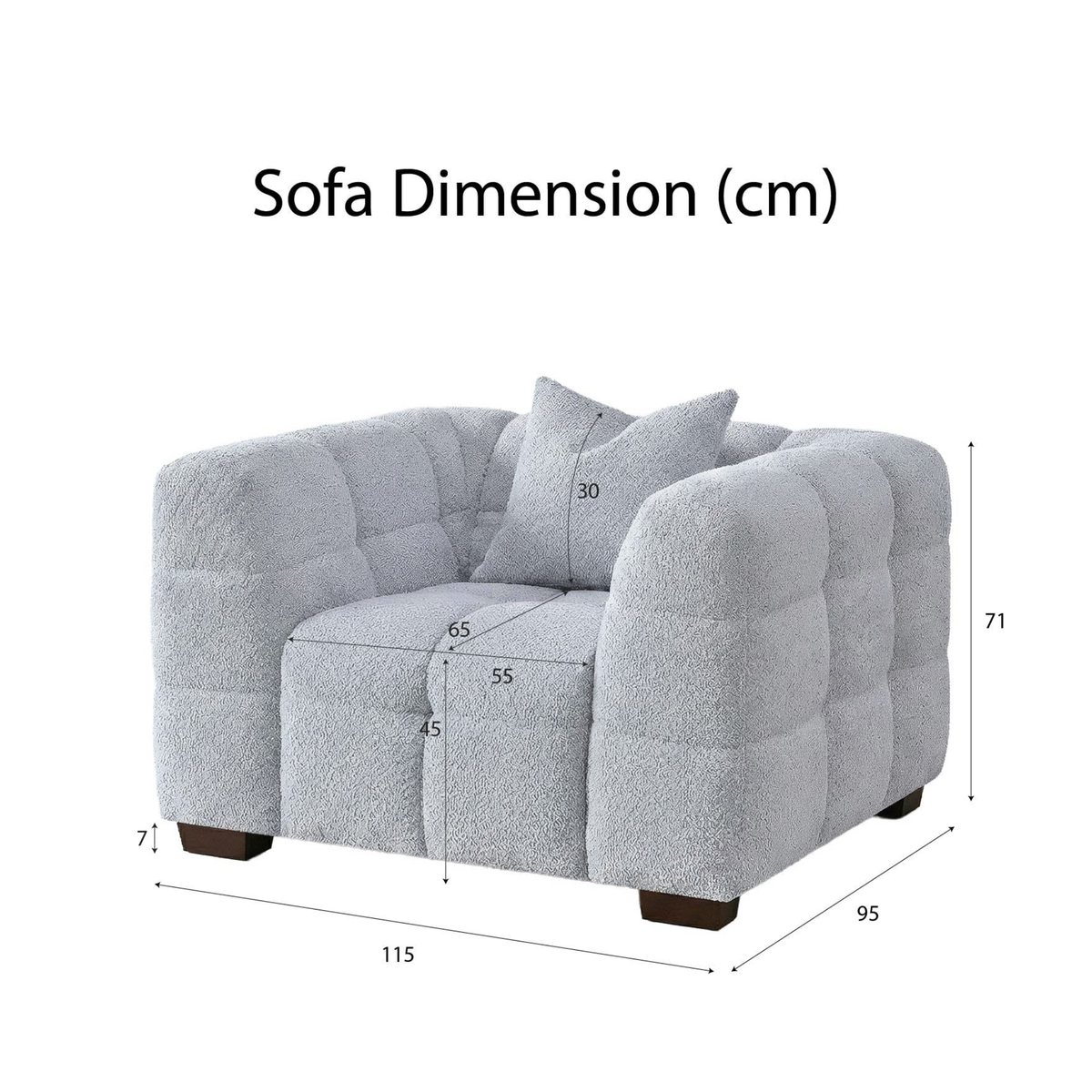 Tivaro Armchair in Pearl Boucle