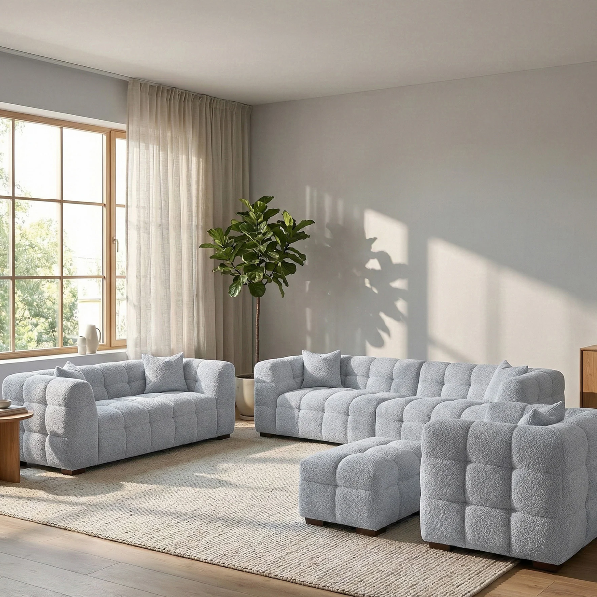 Tivaro Armchair in Pearl Boucle